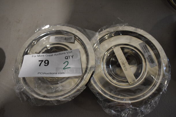2 BRAND NEW! Winco Stainless Steel Round Lids. 6x6x1. 2 Times Your Bid!