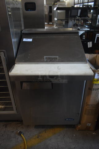 2016 Atosa MSF8305 Stainless Steel Commercial Sandwich Salad Prep Table Bain Marie Mega Top on Commercial Casters. 115 Volts, 1 Phase. Tested and Working!