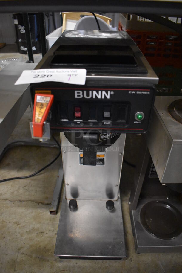 Bunn CWTF15 Stainless Steel Commercial Countertop Coffee Machine w/ Hot Water Dispenser and Poly Brew Basket. 120 Volts, 1 Phase. 9x19x24 