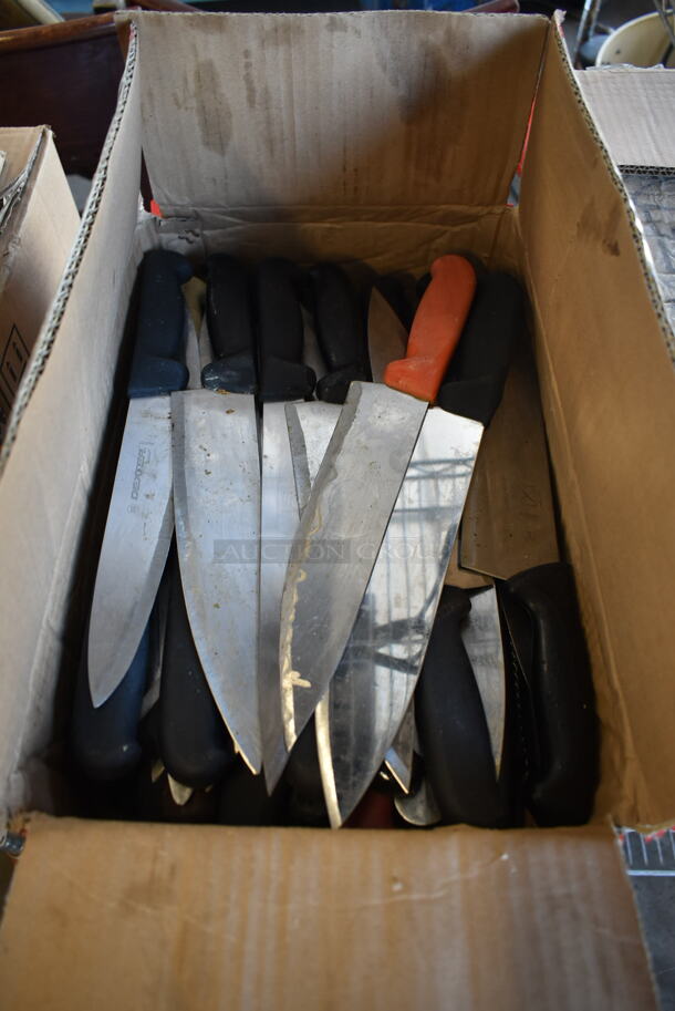 45 SHARPENED Stainless Steel Knives Including Chef Knives. 45 Times Your Bid! - Image 1 of 3