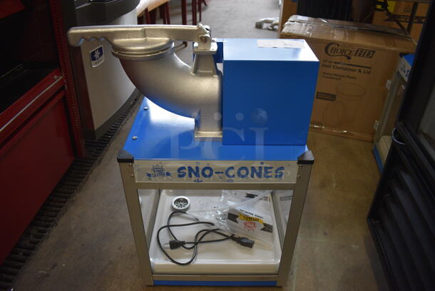 BRAND NEW! Carnival King Model 382SCM350R Metal Commercial Countertop Sno Cone Ice Crushing Machine. 120 Volts, 1 Phase. 21x14.5x26.5. Tested and Working! - Image 8 of 9