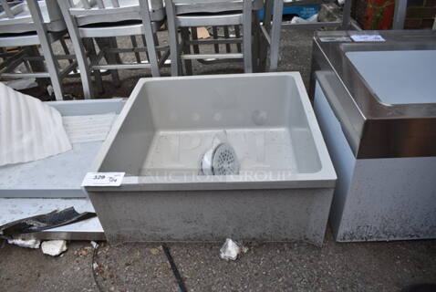 BRAND NEW SCRATCH AND DENT! Gray Poly Mop Sink. 