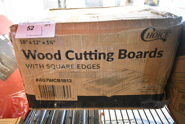 Box of 6 BRAND NEW SCRATCH AND DENT! 407WCB1812 Choice 18" x 12" x 1 3/4" Wood Cutting Board with Squared Edges - Image 1 of 3