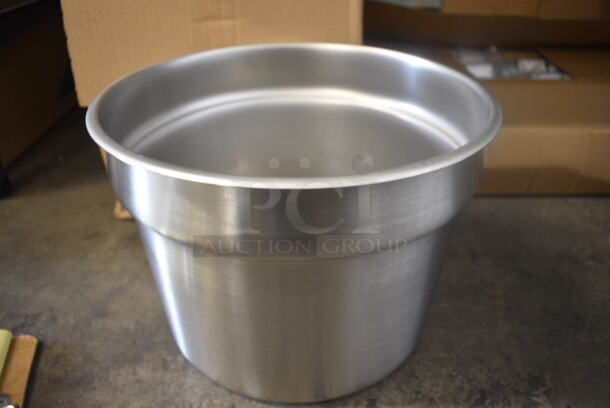 6 BRAND NEW IN BOX! Vollrath Stainless Steel Cylindrical Drop In Bins. 11.5x11.5x8.5. 6 Times Your Bid!