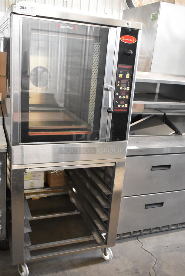 2018 Sun-Mate SCVE-6C-ST Stainless Steel Commercial Natural Gas Powered Convection Oven on Pan Rack w/ Commercial Casters. 110 Volts, 1 Phase. - Image 1 of 5
