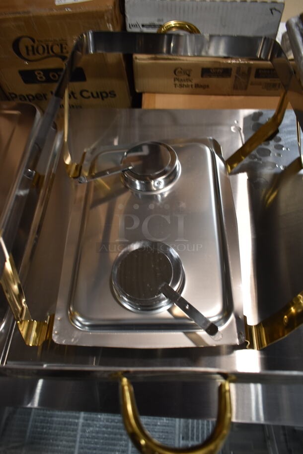 2 BRAND NEW SCRATCH AND DENT! Stainless Steel Commercial Countertop Chafer w/ Drop Ins and 1 Lid. 2 Times Your Bid! - Image 6 of 7