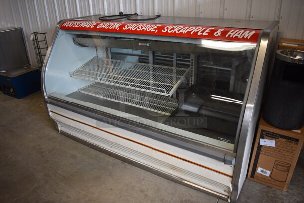 Metal Commercial Floor Style Refrigerated Deli Display Case. 76x37x46. Tested and Powers On But Does Not Get Cold