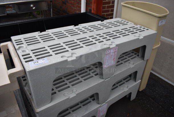 3 Cambro Gray Poly Dunnage Racks. 48x21x12. 3 Times Your Bid!