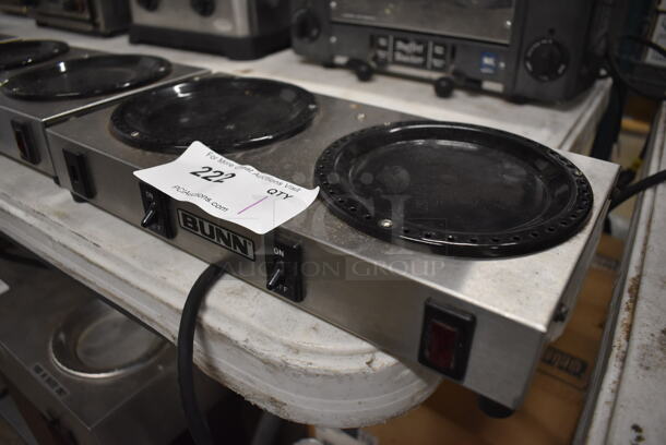 Bunn WX2 Stainless Steel Commercial Countertop 2 Burner Coffee Pot Warmer. 120 Volts, 1 Phase. 14x7x2.5. Tested and Working! - Image 2 of 5