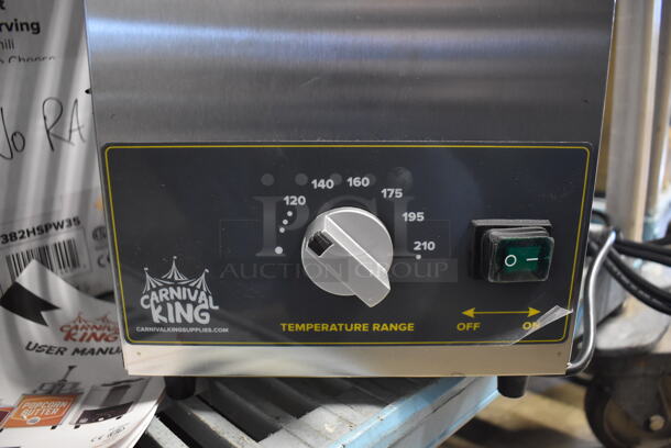 BRAND NEW IN BOX! Carnival King 382HSPW35 Stainless Steel Commercial Countertop Electric Powered 3.5 Qt. Warmer with Heated Spout and Pump. 120 Volts, 1 Phase. 9x17x12. Tested and Working! - Image 3 of 8
