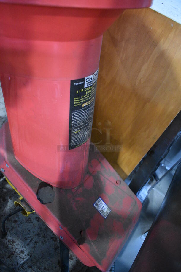 Chicago Red Poly Chipper Shredder. 115 Volts, 1 Phase. 19x30x38 - Image 4 of 5