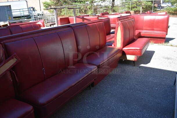 30 Various Red Benches; Single and Double Sided. Includes 48x23x44. 30 Times Your Bid!