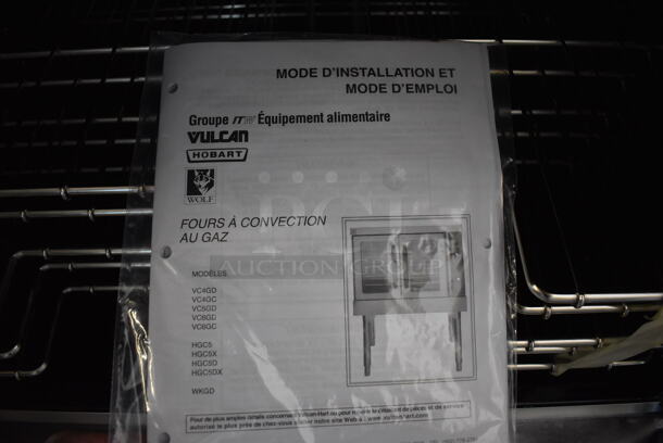 BRAND NEW SCRATCH AND DENT! LATE MODEL! Vulcan VC4GD-11D150K Stainless Steel Commercial Natural Gas Powered Full Size Convection Oven w/ View Through Doors, Metal Oven Racks and Thermostatic Controls. 40x31x31 - Image 6 of 7