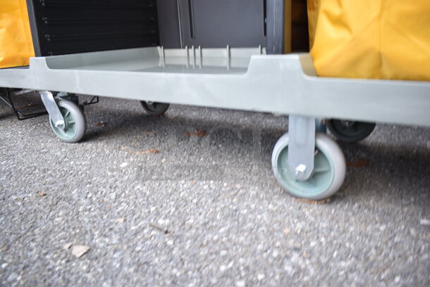 BRAND NEW SCRATCH AND DENT! Lavex 274HKCARTLG Hotel / Housekeeping Cart - Large Four Shelf on Commercial Casters.  - Image 3 of 8