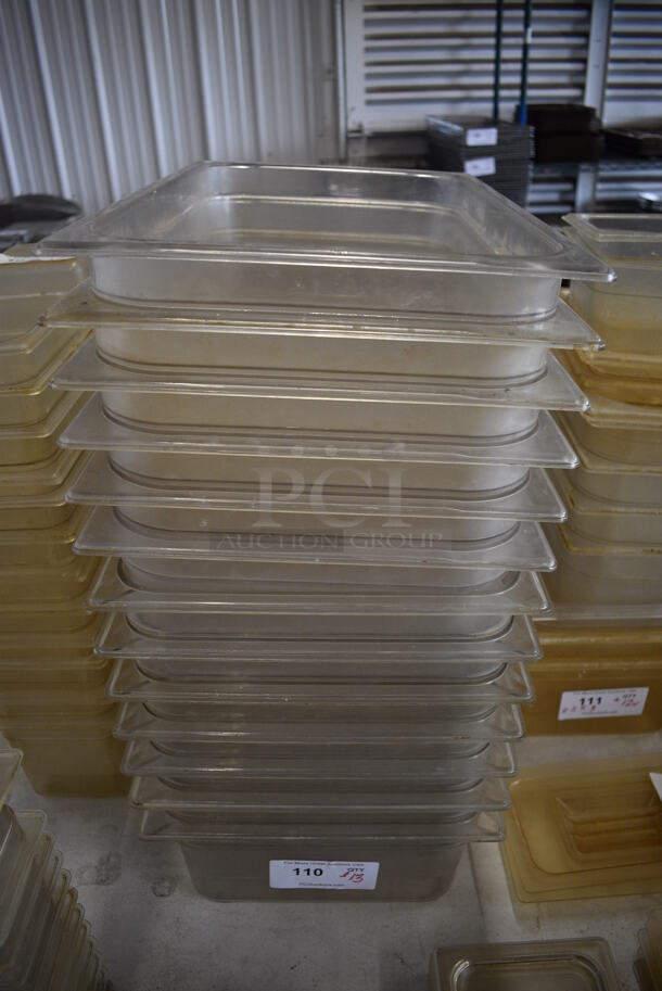 ALL ONE MONEY! Lot of 13 Clear Poly Full Size Drop In Bins! 1/1x6 - Image 1 of 3