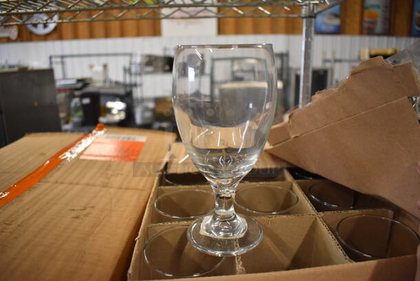 12 BRAND NEW IN BOX! Libbey 151388 Oliver Wine Glasses. 3.5x3.5x7. 12 Times Your Bid!