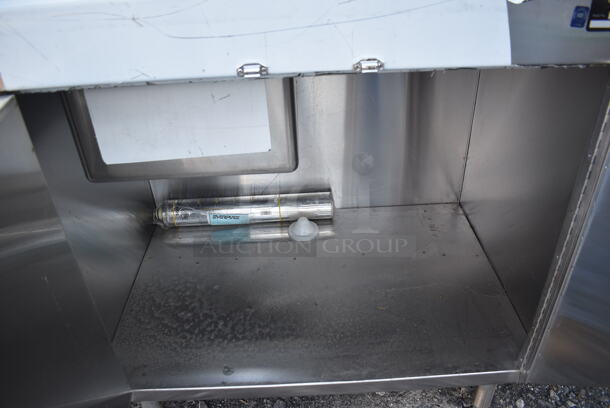 Stainless Steel Commercial Counter w/ Basin, Back Splash, Side Splash Guards and 2 Doors. 36x24x41 - Image 4 of 5