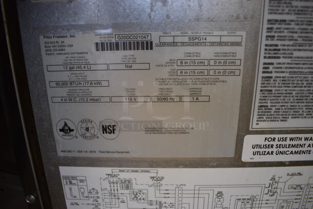 2020 Pitco Frialator SSPG14 Solstice Supreme Stainless Steel Commercial Floor Style Natural Gas Powered Pasta Cooker w/ Metal Bin and Lid. 60,000 BTU. 15.5x36x49 - Image 6 of 7