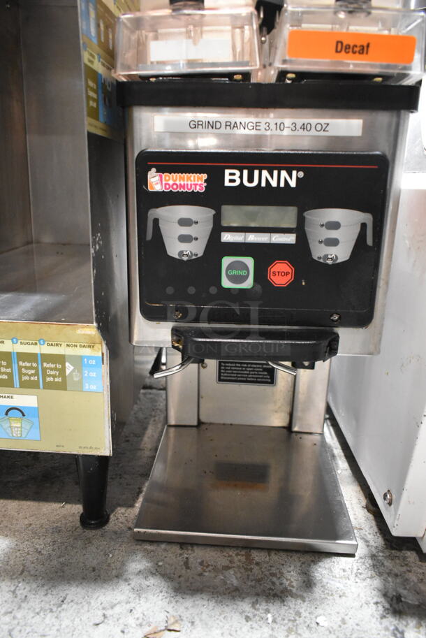 2016 Bunn MHG Stainless Steel Commercial Countertop 2 Hopper Coffee Bean Grinder. 120 Volts, 1 Phase. Tested and Working! - Image 3 of 6