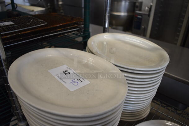 40 White Ceramic Oval Plates. 11.5x9x1. 40 Times Your Bid! - Image 2 of 3
