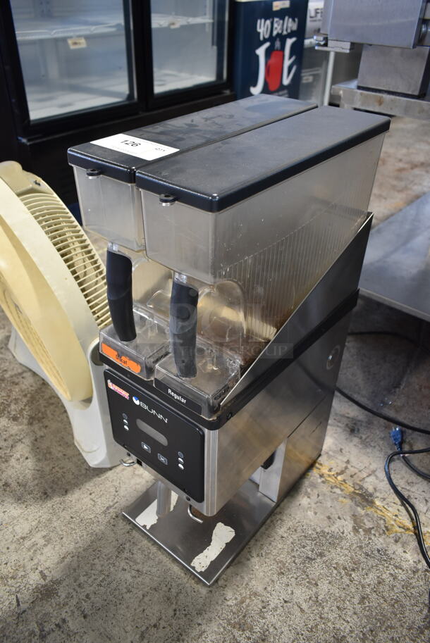 2012 Bunn MHG Stainless Steel Commercial Countertop 2 Hopper Coffee Bean Grinder. 120 Volts, 1 Phase. Tested and Working! - Image 2 of 8