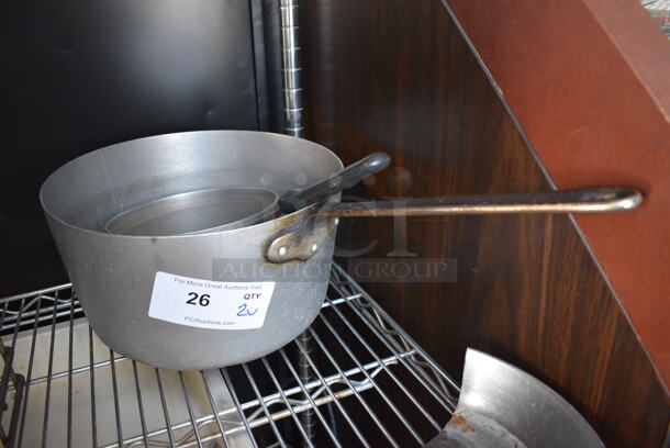 2 Metal Sauce Pots. 21.5x12x6, 14x7.5x4. 2 Times Your Bid!