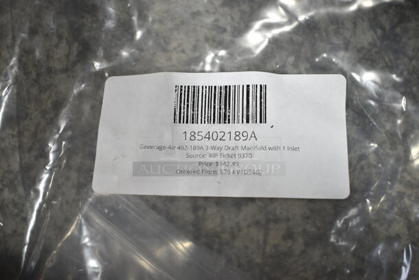 BRAND NEW SCRATCH AND DENT! Lot of Beverage-Air 402-191A 4-Way Draft Manifold with 1 Inlet and Beverage-Air 402-189A 3-Way Draft Manifold with 1 Inlet - Image 6 of 6