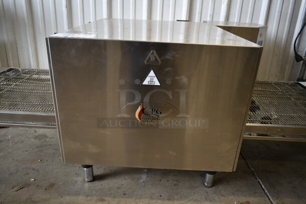 BRAND NEW SCRATCH AND DENT! Cooking Performance Group CPG 351ICOED Stainless Steel Commercial Countertop Electric Powered Impinger Conveyor Pizza Oven with 50" Belt. 240 Volts, 1/3 Phase. Tested and Working! - Image 8 of 9