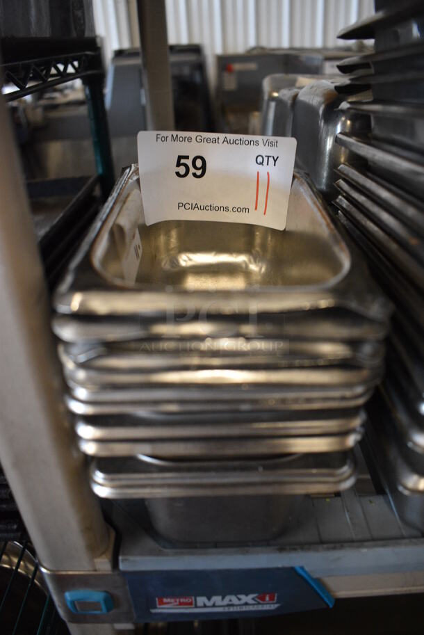 11 Stainless Steel 1/9 Size Drop In Bins. 1/9x2. 11 Times Your Bid!