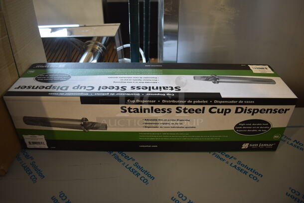 4 BRAND NEW IN BOX! San Jamar Stainless Steel Cup Dispensers. 4 Times Your Bid!