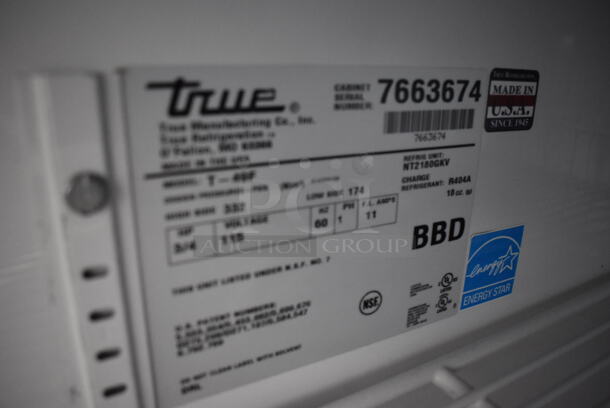 2013 True T-49F ENERGY STAR Stainless Steel Commercial 2 Door Reach In Freezer w/ Poly Coated Racks on Commercial Casters. 115 Volts, 1 Phase. Tested and Working! - Image 3 of 6
