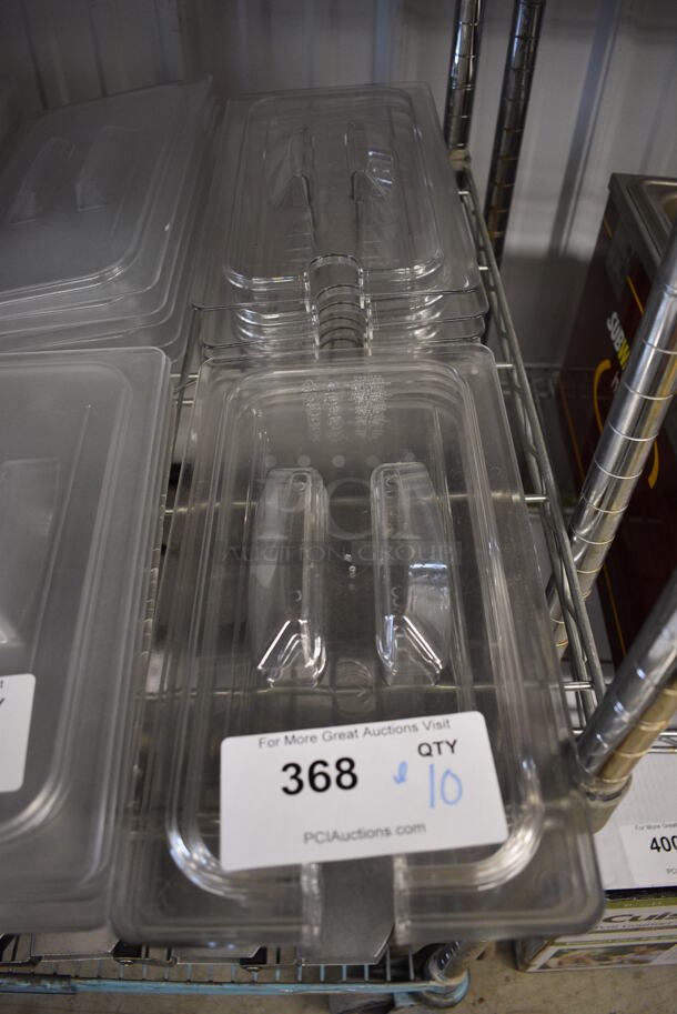 ALL ONE MONEY! Lot of 10 Clear Poly 1/3 Size Drop In Bin Lids! - Image 1 of 2