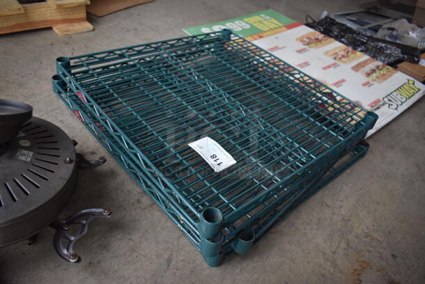 ALL ONE MONEY! Lot of 4 Metro Green Finish Wire Racks. 24x24x1.5 - Image 4 of 4