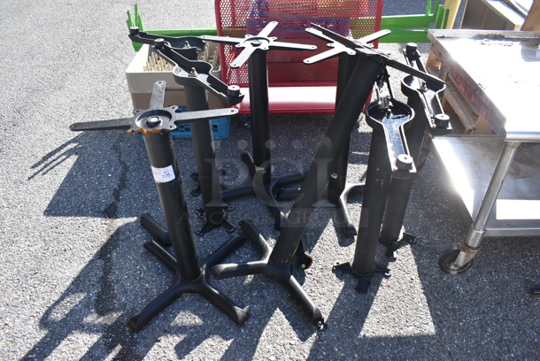 8 Various Black Metal Table Bases. Includes 22x22x28. 8 Times Your Bid!