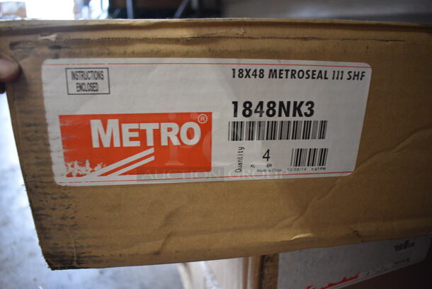 ALL ONE MONEY! Lot of 12 BRAND NEW IN BOX! Metro Green Finish Wire Shelves. 48x18x1.5 - Image 3 of 3