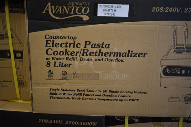 PALLET LOT of 17 BRAND NEW SCRATCH AND DENT! Avantco 177PC201 Stainless Steel Commercial Countertop Single Tank 8 Liter Electric Pasta Cooker / Rethermalizer. Stock Picture Used as Gallery. 17 Times Your Bid! - Image 6 of 7