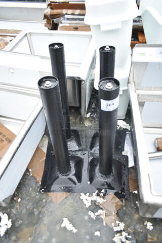 4 BRAND NEW SCRATCH AND DENT! Black Metal Table Base Column. 4 Times Your Bid!