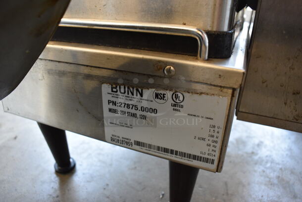 2014 Bunn 2SH STAND Stainless Steel Commercial Countertop Stand w/ 2 Bunn SH SERVER Metal Servers. 120 Volts, 1 Phase. 19x16x25. Tested and Working! - Image 7 of 7
