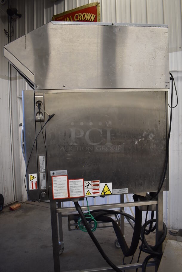 LATE MODEL! Blodgett BLCT-62 H / CPE 2.06 Stainless Steel Commercial Electric Powered Combi Oven w/ Hoodini Hood on Commercial Casters. 208 Volts, 3 Phase. 44x41x84 - Image 10 of 10