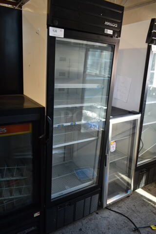 2019 Habco SE18 Metal Commercial Single Door Reach In Cooler Merchandiser w/ Poly Coated Racks. 115 Volts, 1 Phase. Tested and Working!
