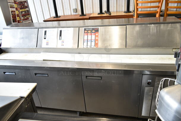 Delfield Stainless Steel Commercial Sandwich Salad Prep Table Bain Marie Mega Top on Commercial Casters. Tested and Working! - Image 2 of 9