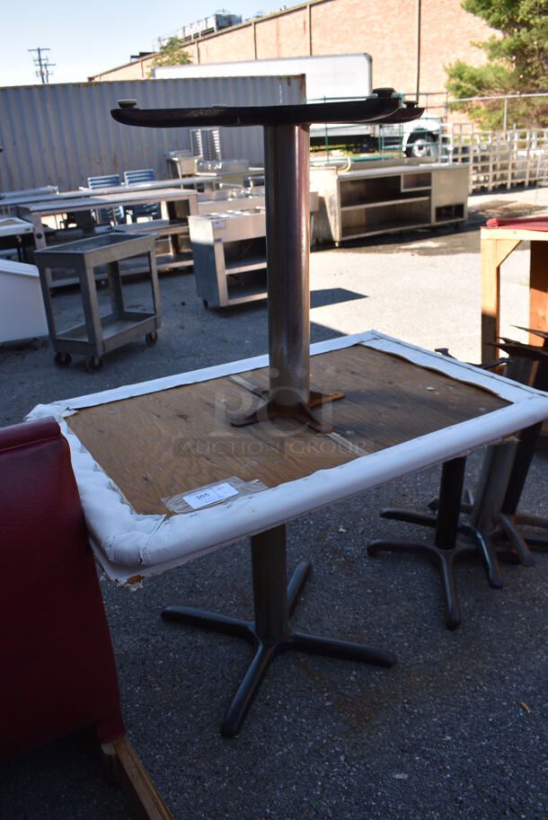2 Tables on Metal Table Base. 48x30x30. 2 Times Your Bid!