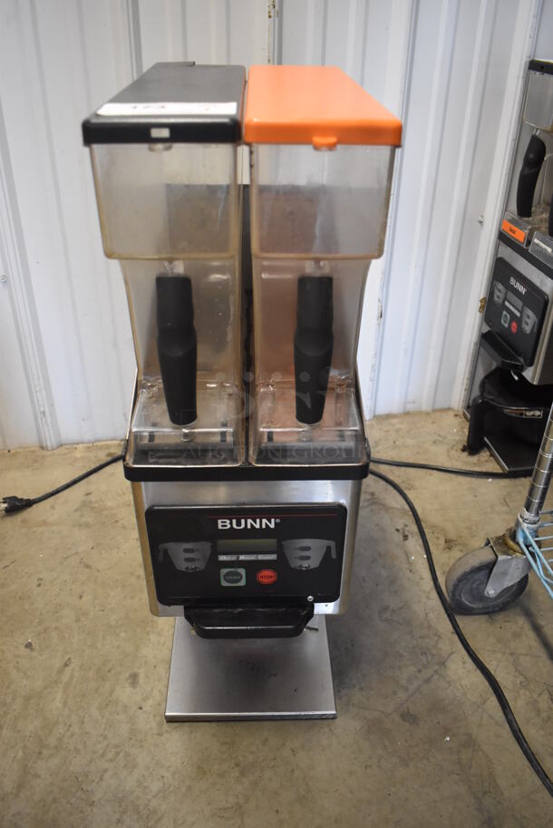 2011 Bunn MHG Stainless Steel Commercial Countertop 2 Hopper Coffee Bean Grinder. 120 Volts, 1 Phase. Tested and Working!