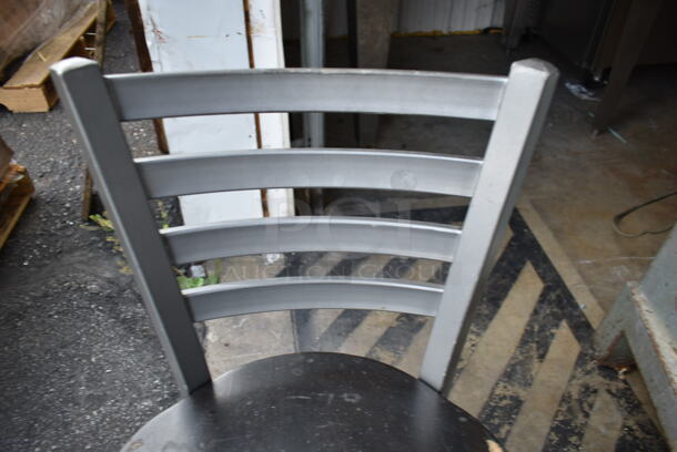 23 Gray Metal Dining Height Chairs w. Black Seat. 23 Times Your Bid! - Image 5 of 5