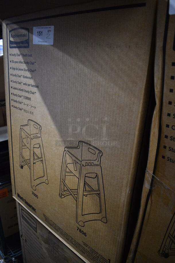 2 BRAND NEW IN BOX! Rubbermaid 7806 Gray Poly High Chairs. 22x23x28. 2 Times Your Bid! - Image 4 of 4