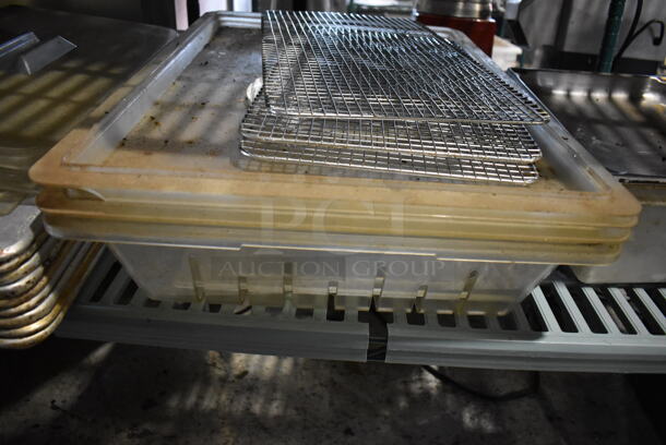 ALL ONE MONEY! Tier Lot of Various Items Including Metal Full Size Baking Pans and Poly Bins / Lids - Image 4 of 7