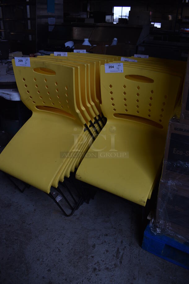 4 Yellow Poly Chairs on Metal Legs. Stock Picture - Cosmetic Condition May Vary. 17x19x33. 4 Times Your Bid! - Image 5 of 5