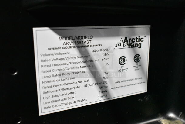 Arctic King ARV115B1AST Metal Mini Cooler Merchandiser. 115 Volts, 1 Phase. Tested and Working! - Image 4 of 4