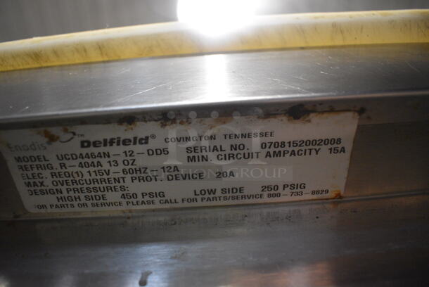 Delfield Model UCD4464N-12-DD5 Stainless Steel Commercial Sandwich Salad Prep Table Bain Marie Mega Top w/ 4 Drawers on Commercial Casters. 115 Volts, 1 Phase. 64.5x32x40. Tested and Working! - Image 9 of 9