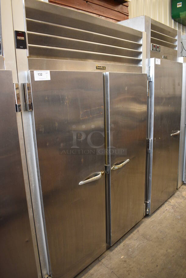 Traulsen Model G22010 ENERGY STAR Stainless Steel Commercial 2 Door Reach In Freezer w/ Poly Coated Racks. 115 Volts, 1 Phase. 52x34x78. Tested and Working!